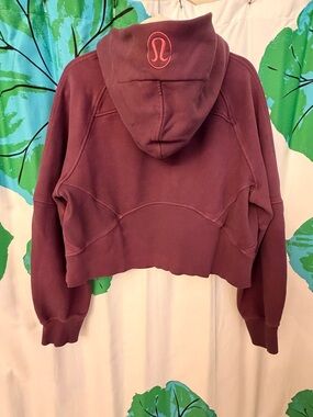 lululemon Scuba half-zip oversized cropped hoodie w/exaggerated logo - Plum